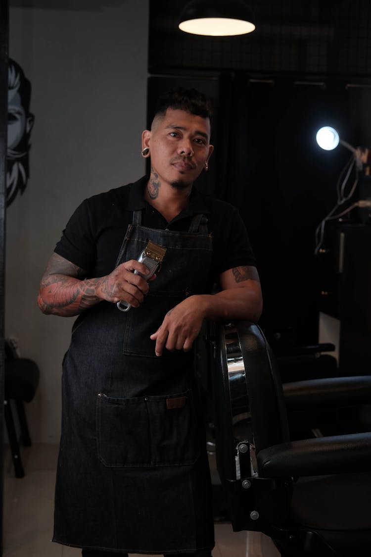 Barber In His Shop