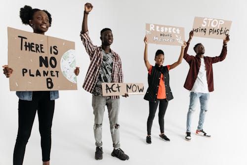 People Protesting Against Pollution of Planet