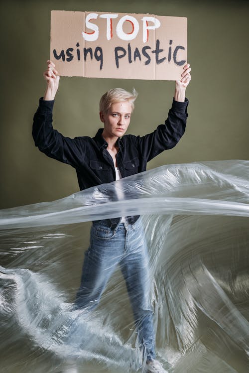 A Woman Holding a Placard