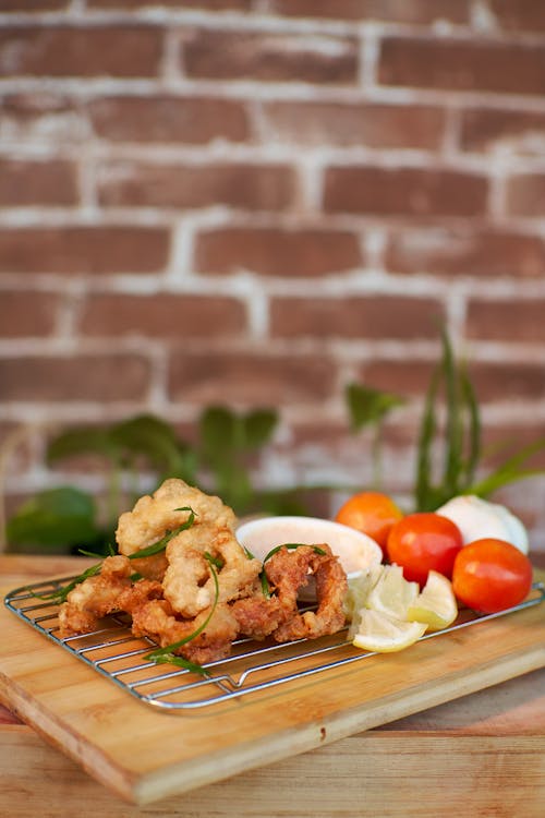 Fried Squid on a Cooling Rack