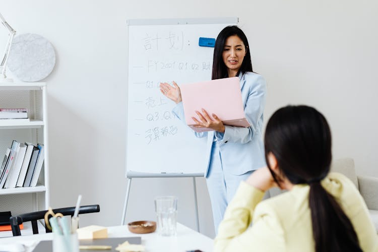 Women Presenting Results At Work