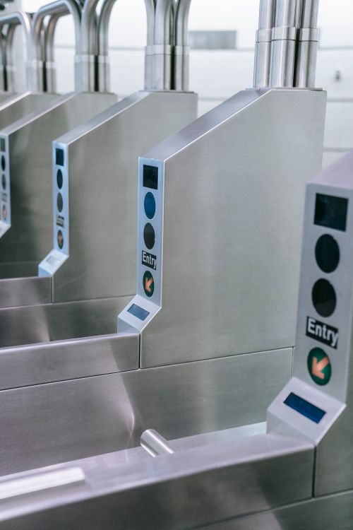 Close-up of Machines for Ticket Control at the Entrance to a Subway ...