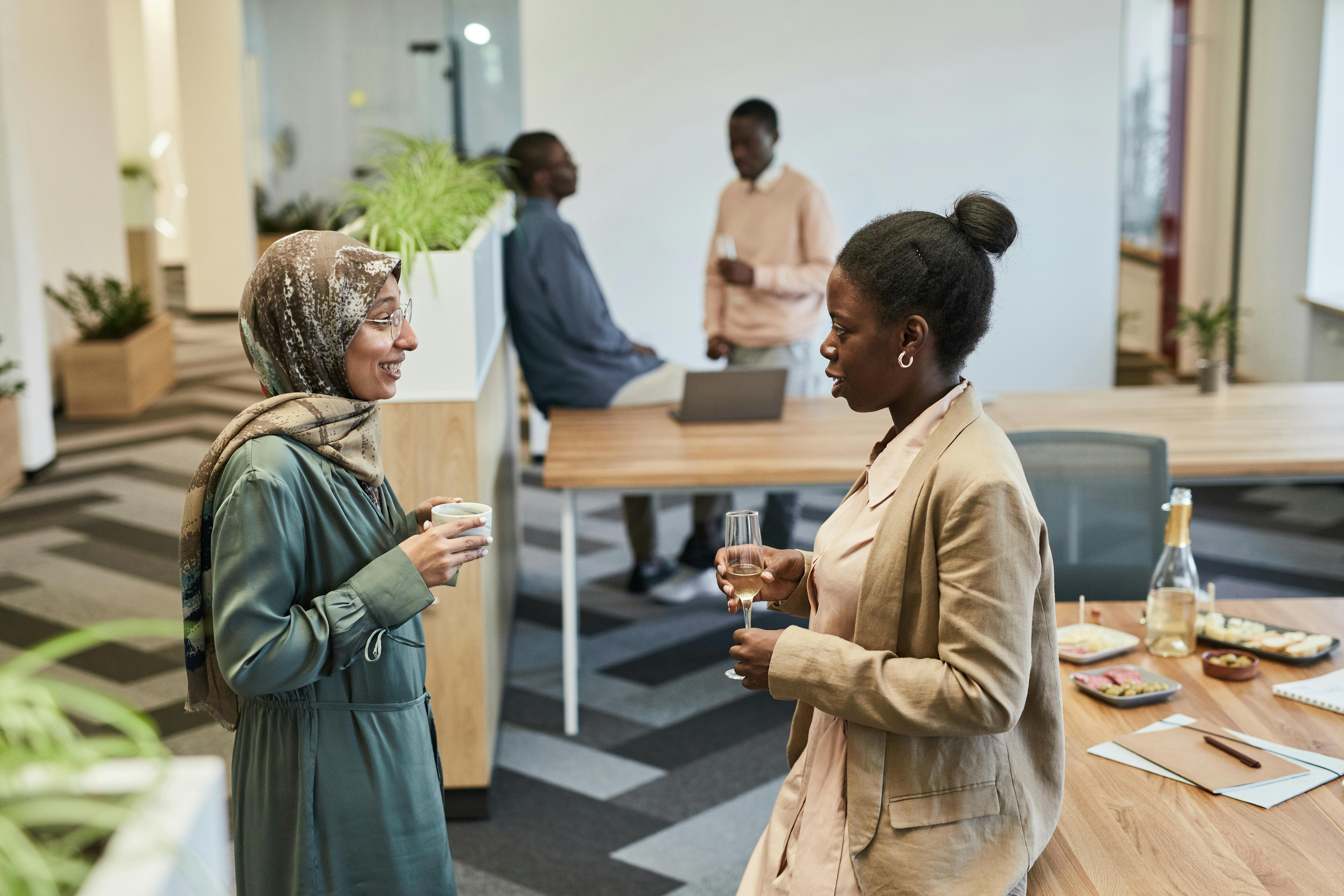 women talking with each other