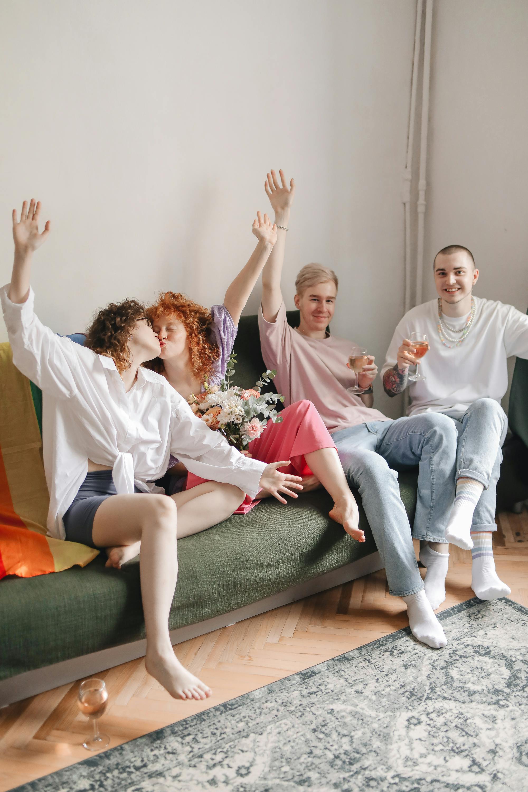 Group of Men and Women Having