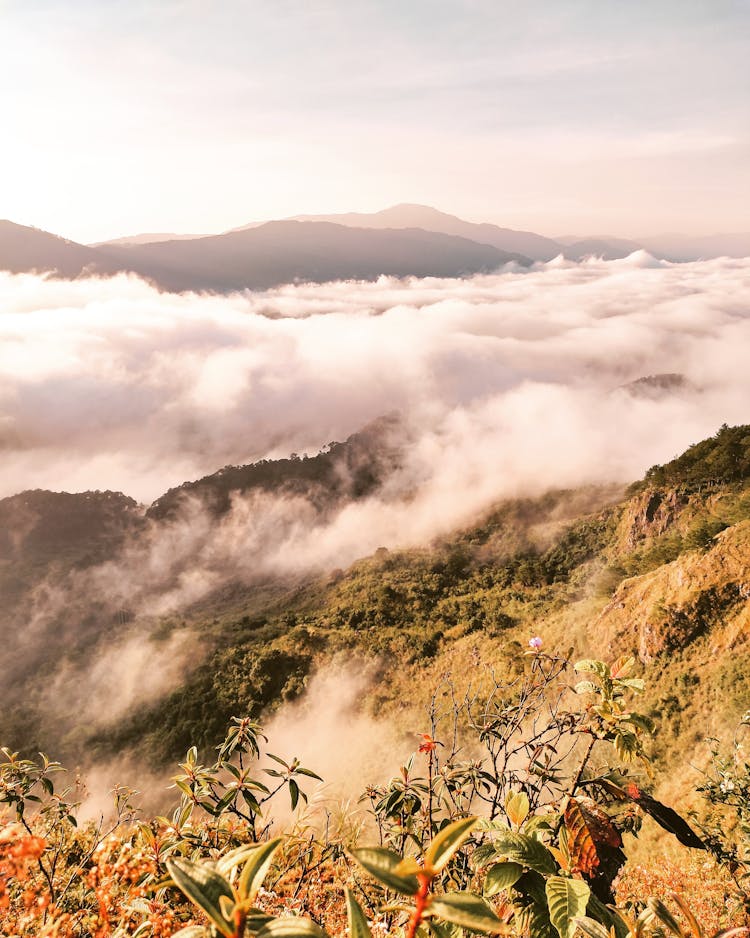 Aerial Photography Of Cloudy Mountains