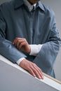 Person in Blue Long Sleeve Shirt