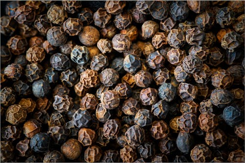 Black Peppercorns in Macro Shot Photography