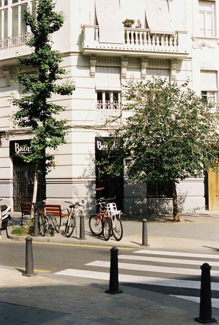 Bicycles Parked On The Street