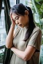 A Problematic Woman in Brown Crew Neck T-shirt