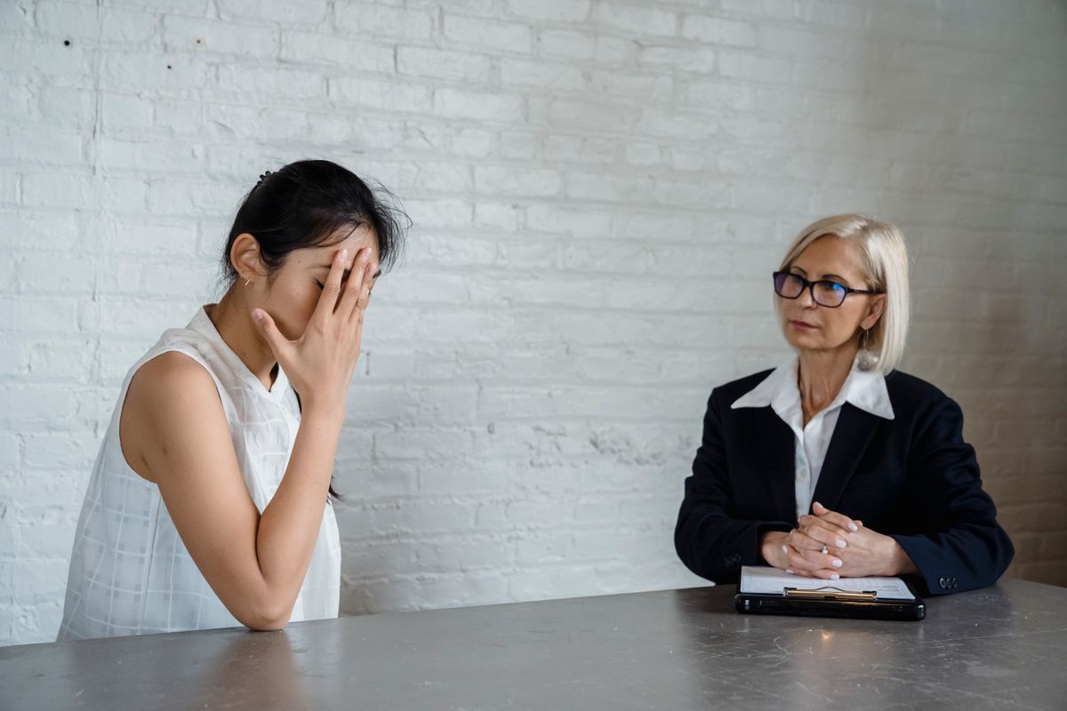 Person in individual therapy session working on recovery goals