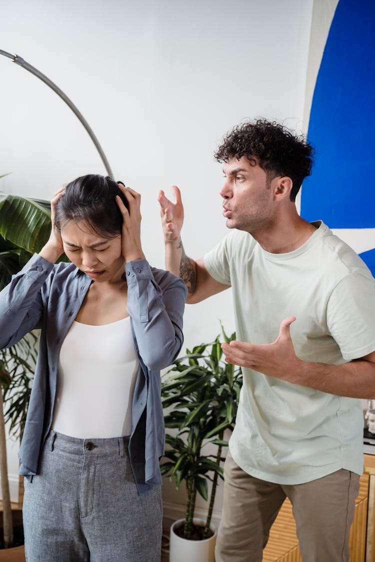 Photo Of A Couple Fighting 