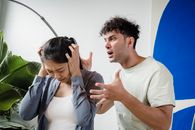 A Man Screaming on His Partner