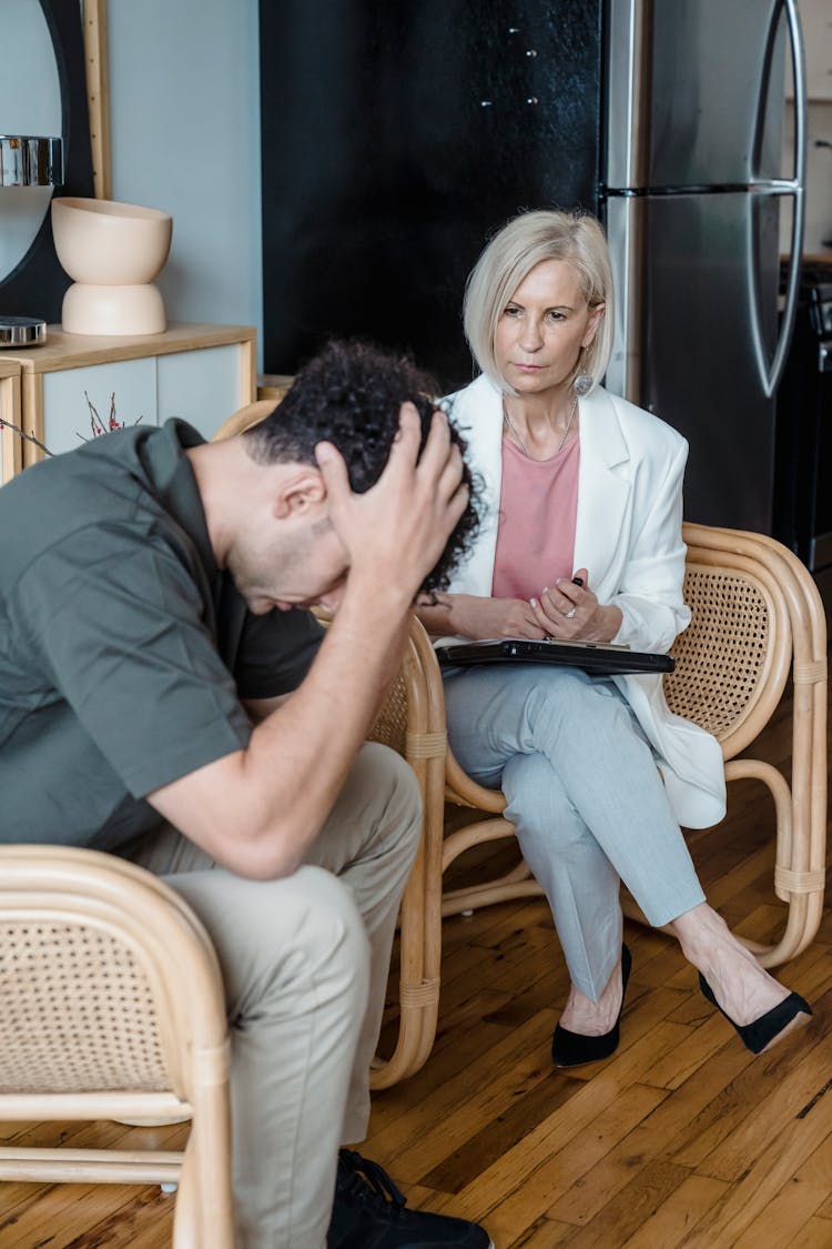 Adult Woman Staring At The Man 