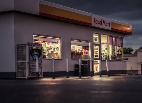 Convenience Store Frontage During Night Time
