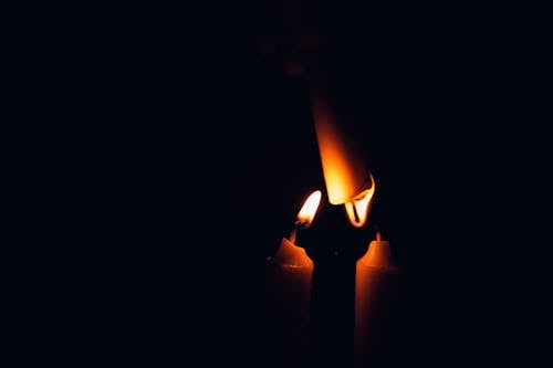 Lighted Candles in Close-up Photography