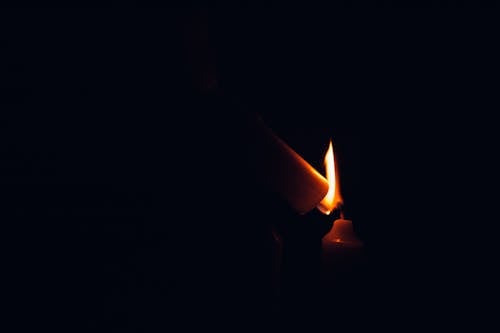Photo of a Candle Flame in the Dark