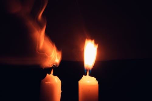 Close-up of Burning Candles 