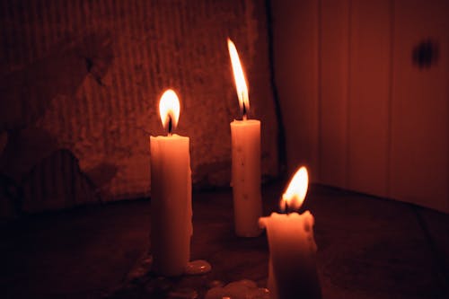 Lighted Candles in Close-up Photography