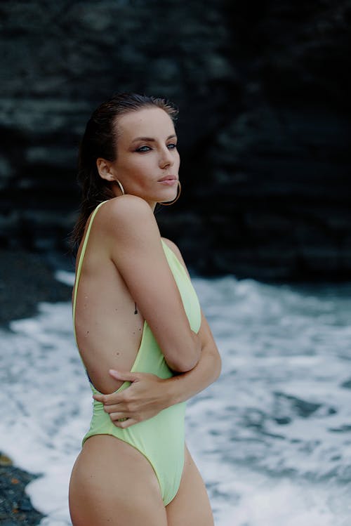 Free Woman in Green Swimsuit Stock Photo