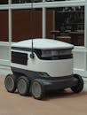 Black and White Delivery Robot