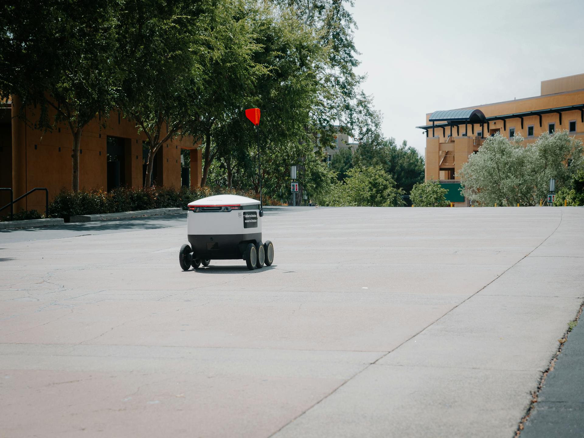 Delivery Robot on Pavement on a Daytime