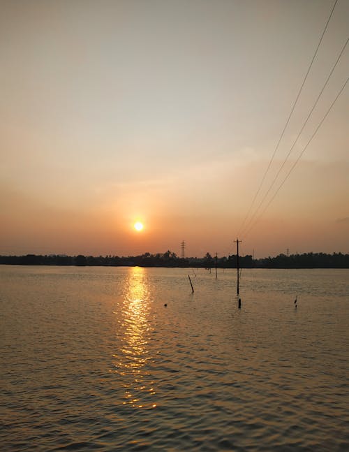 Free stock photo of atmospheric evening, beautiful sunset, big river Stock Photo