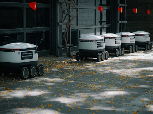 Delivery Robots Parked on Sidetreet