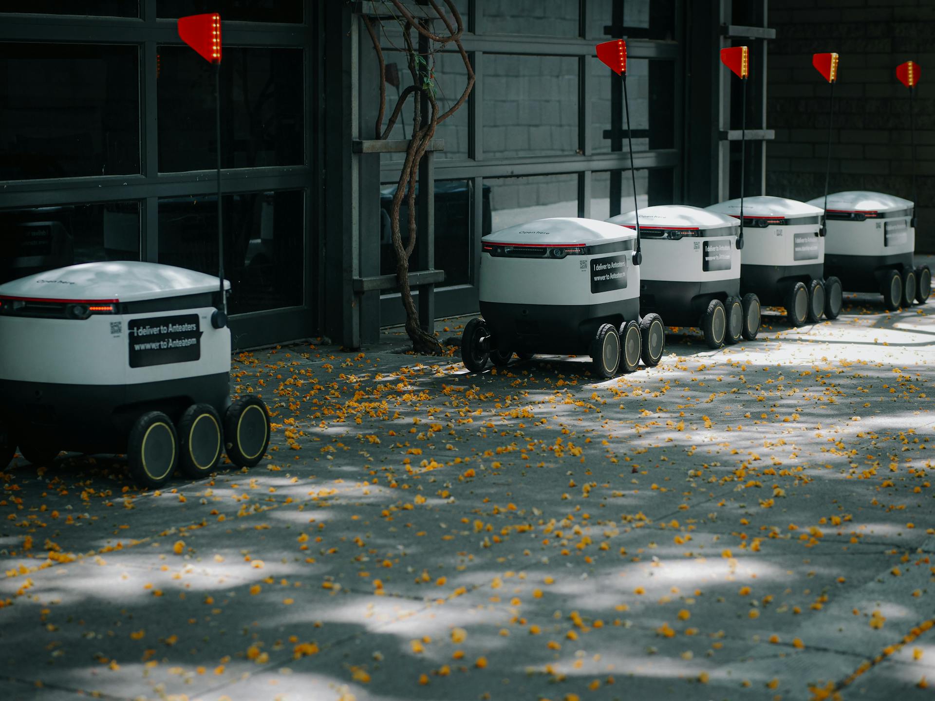 Delivery Robots Parked on Sidetreet