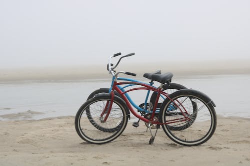 A Two Bicycle on the Beach