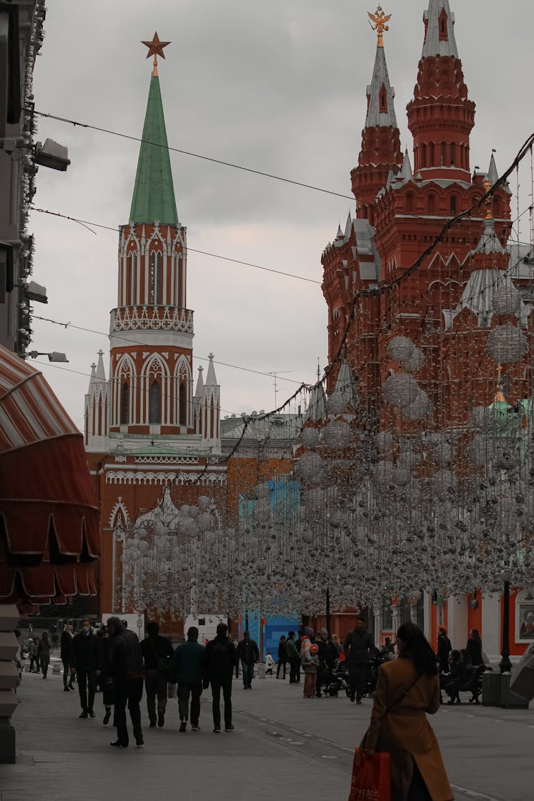 Decorations On Street Near Churches