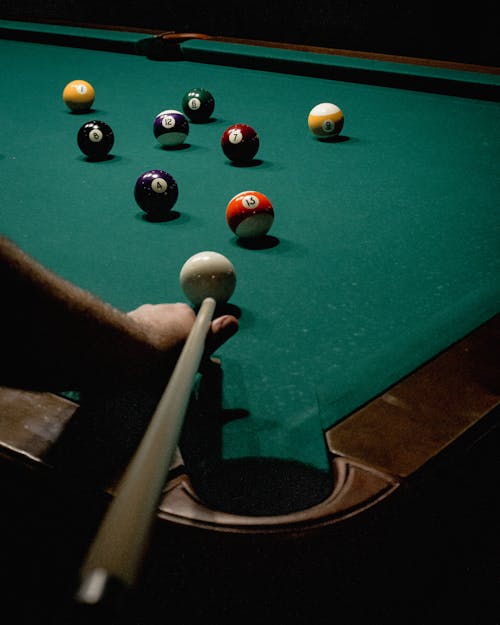 Free Person Playing Billiards Stock Photo