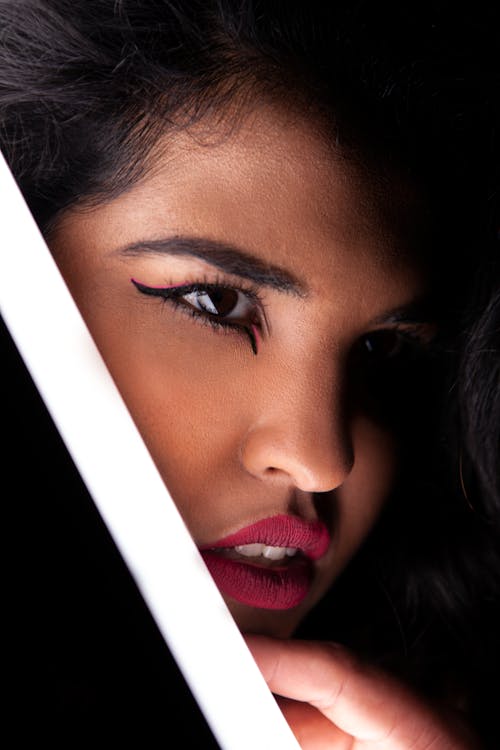 Close Up Photo of a Woman with Eye Makeup