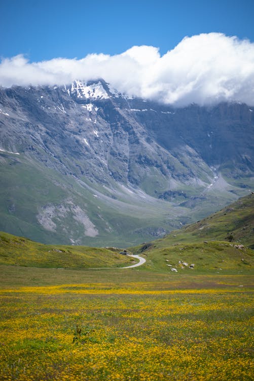 White Clouds above Mountain