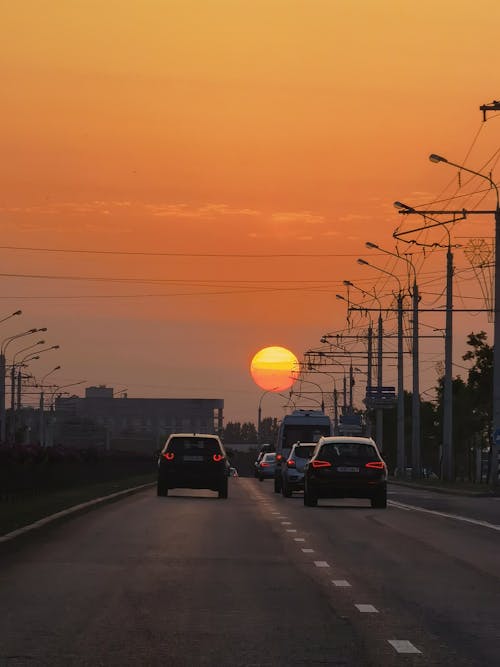 Fotos de stock gratuitas de amanecer, anochecer, autopista