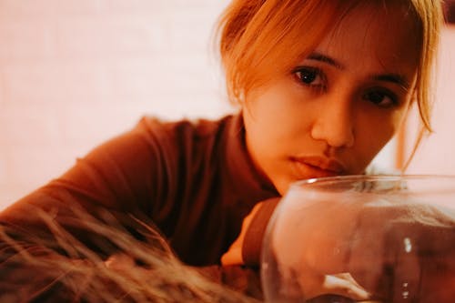 Free Close-up Photo of a Woman with Dyed Hair Stock Photo