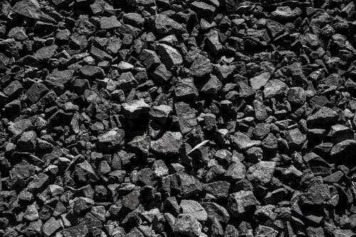 Grayscale Photo of Stones