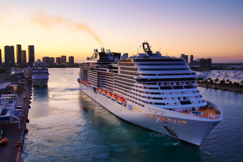 Drone Shot of a Cruise Ship