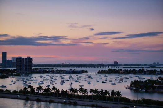 Biscayne Bay private yacht sunset — Miami