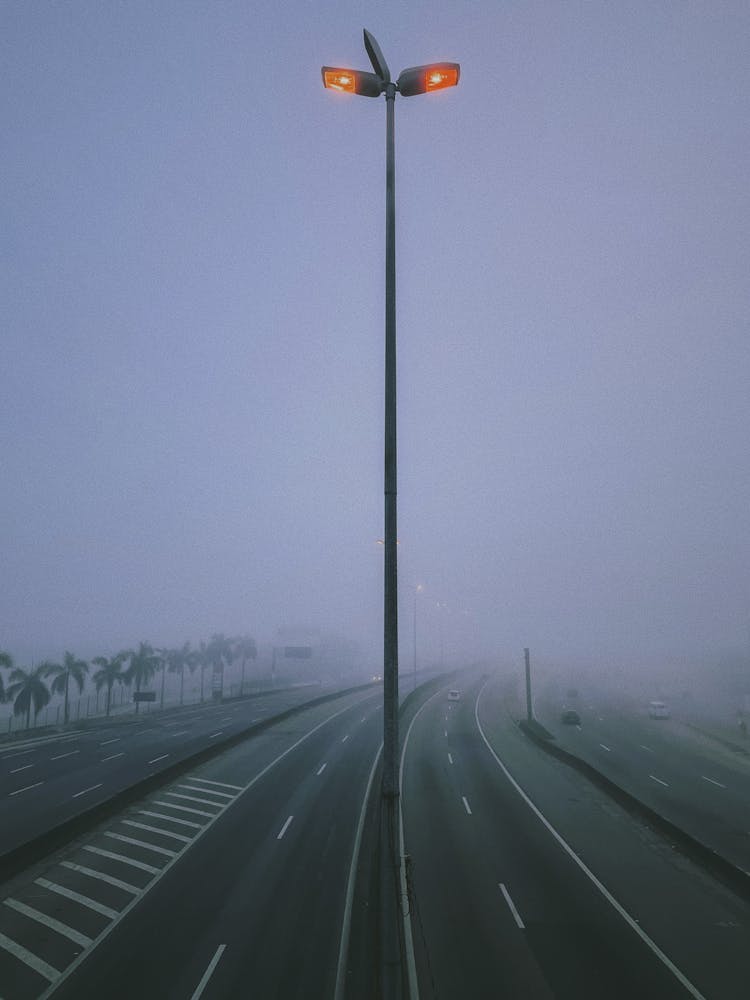 Light Pole Between Highways