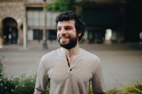 A Man Smiling with Beard 