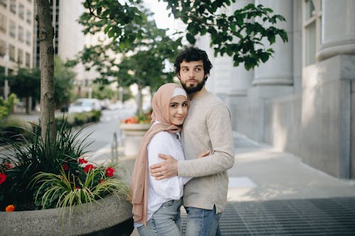 Free A Romantic Couple Hugging Stock Photo