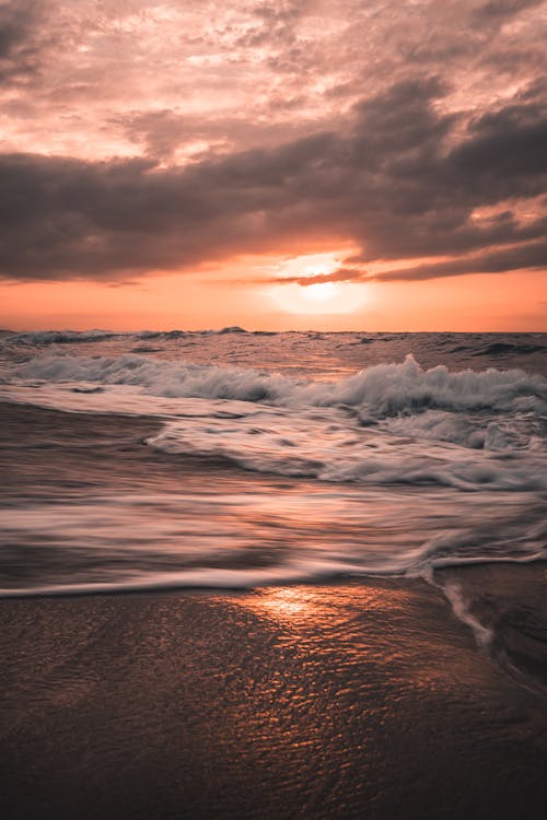 Ocean Waves Crashing on the Shore