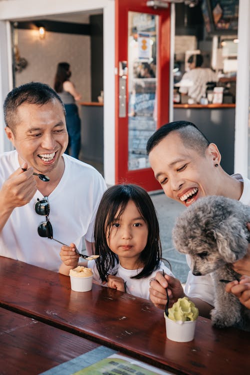 A Happy Family Eating Ice Cream