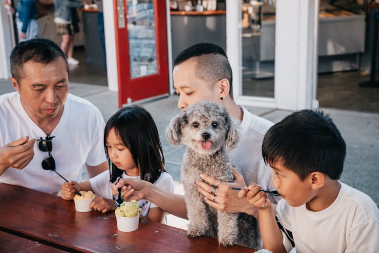 A Family Eating Ice Cream