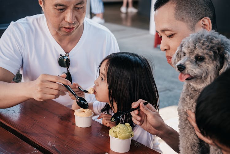 A Family Eating Ice Cream