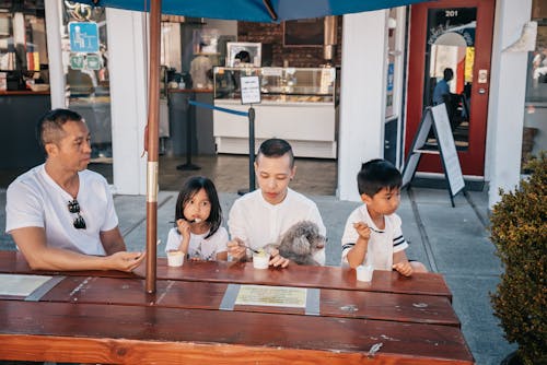 A Family Eating Ice Cream