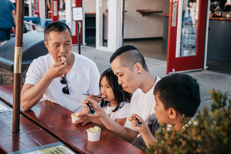 A Family Eating Ice Cream