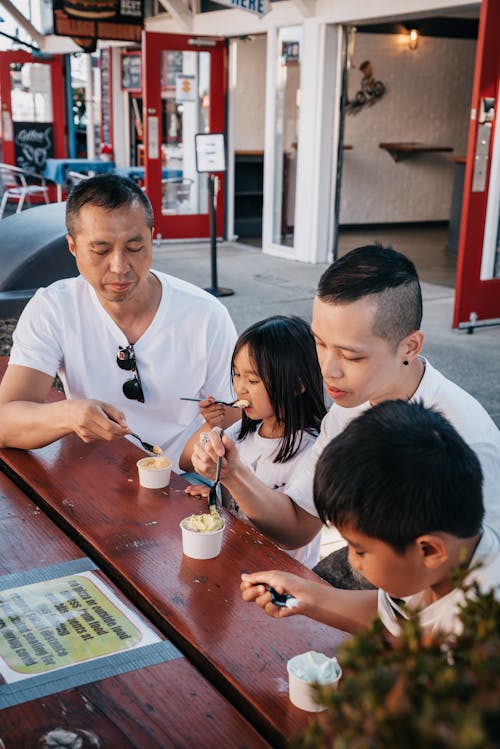 A Family Eating Ice Cream