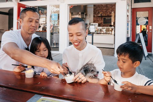 A Family Eating Ice Cream