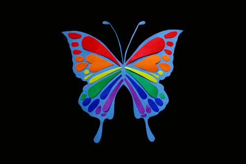 Free A Butterfly Illustration with Rainbow Colors   Stock Photo